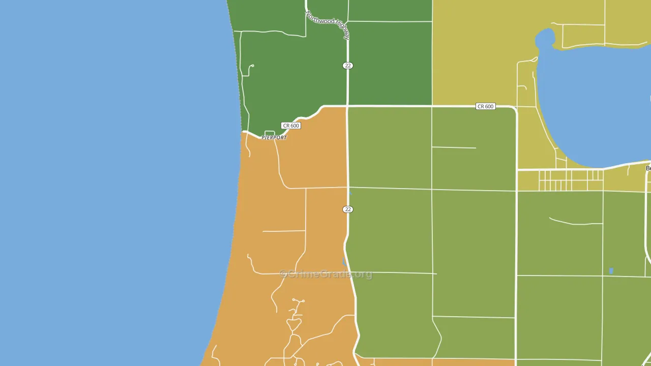 Pierport, MI Map of Drug-Related Crime Rates