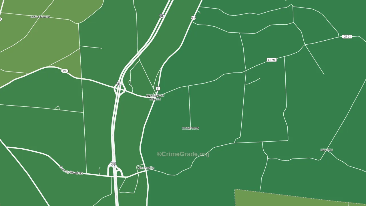 Pierrepont Manor, NY Map of Drug-Related Crime Rates