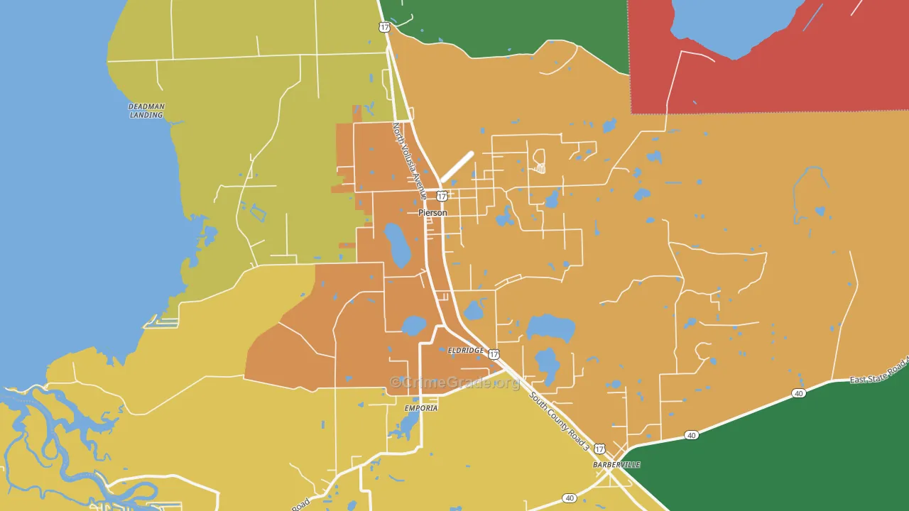 Pierson, FL Map of Drug-Related Crime Rates