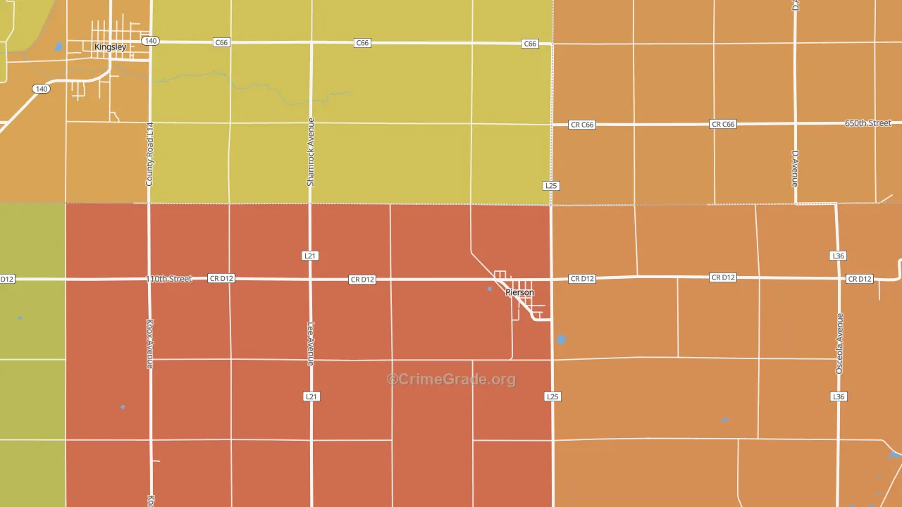 Pierson, IA Map of Drug-Related Crime Rates