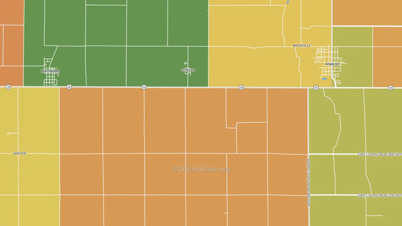 Pierson, IL Map of Drug-Related Crime Rates