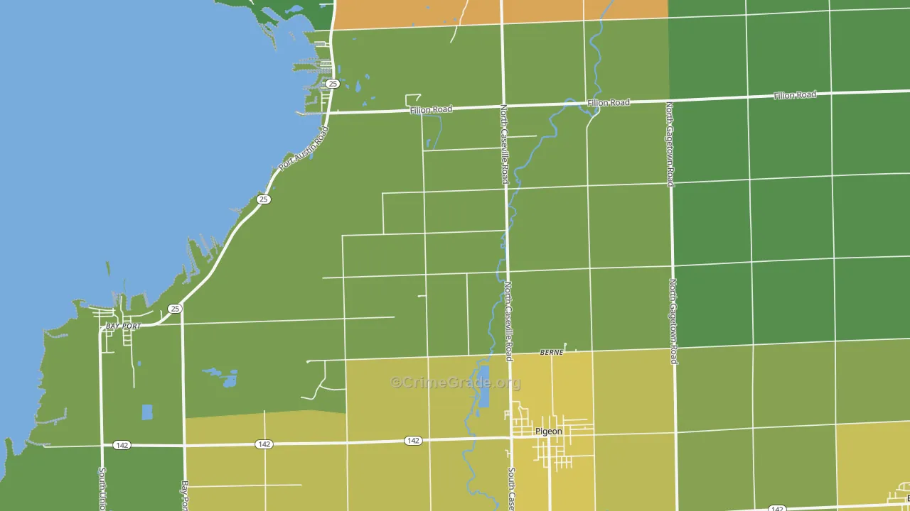 Pigeon, MI Map of Drug-Related Crime Rates