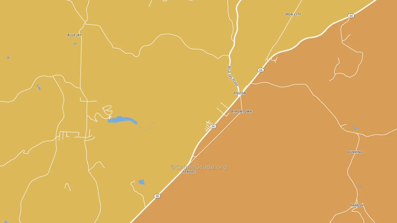 Pigeon, PA Map of Drug-Related Crime Rates