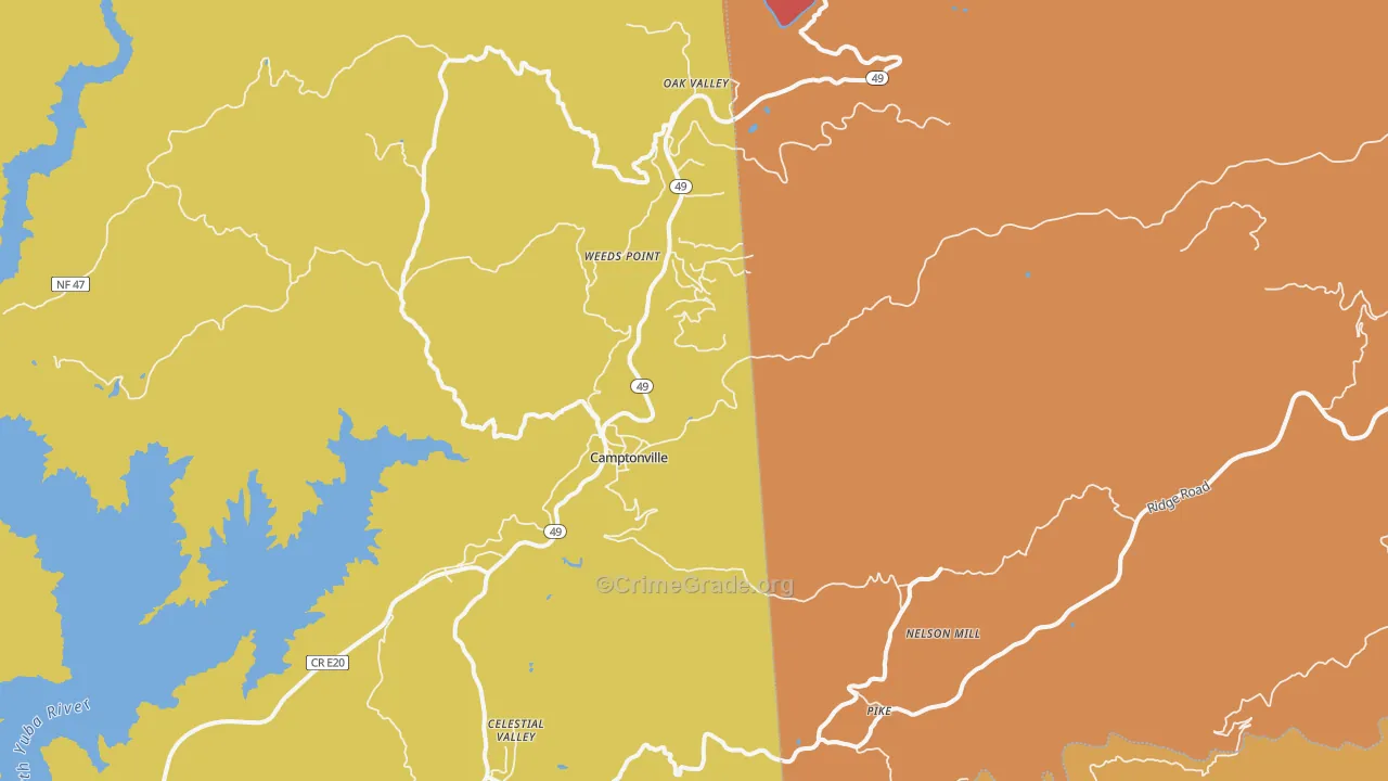 Pike, CA Map of Drug-Related Crime Rates