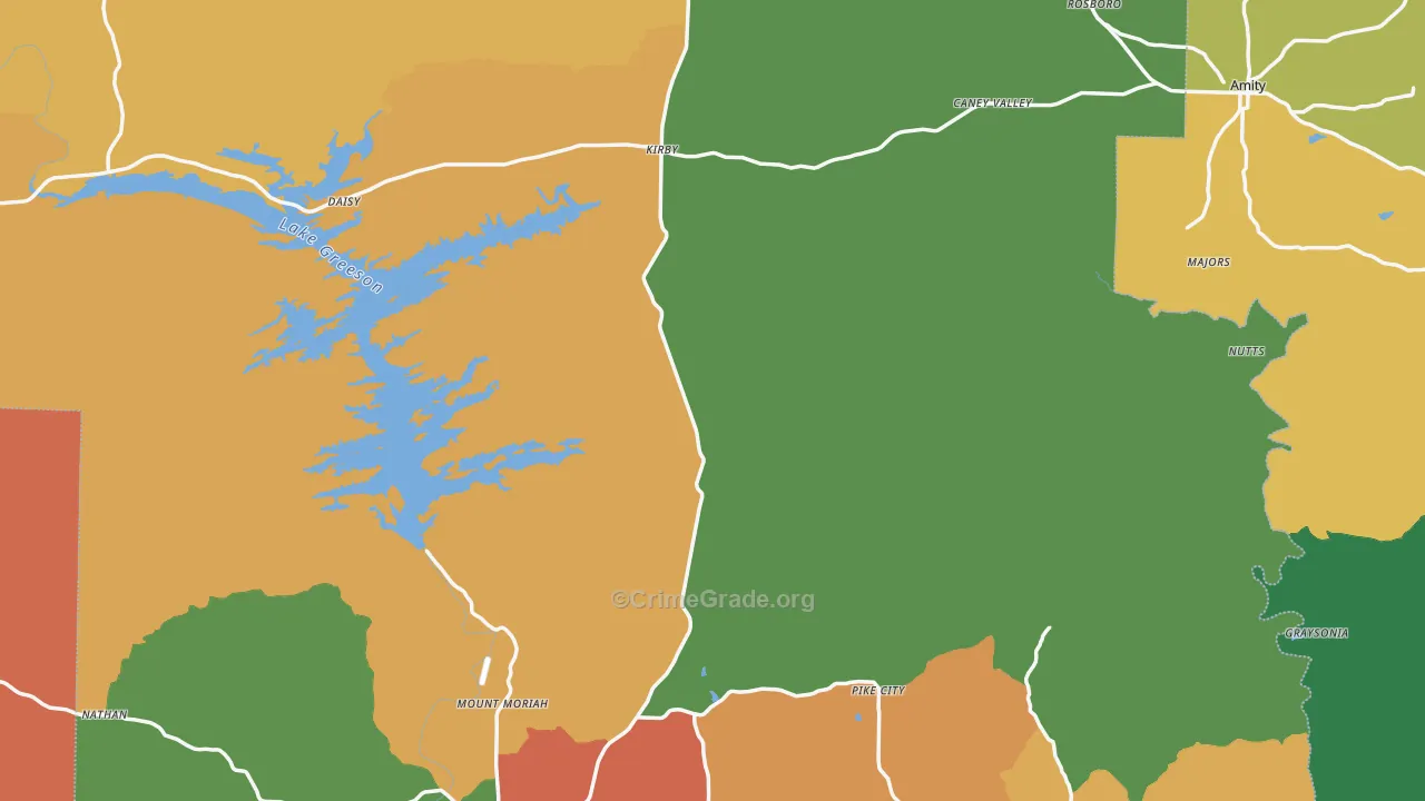 Pike County, AR Map of Drug-Related Crime Rates