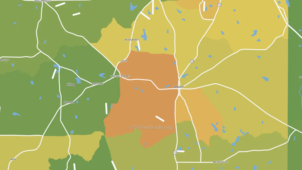 Pike County, GA Map of Drug-Related Crime Rates
