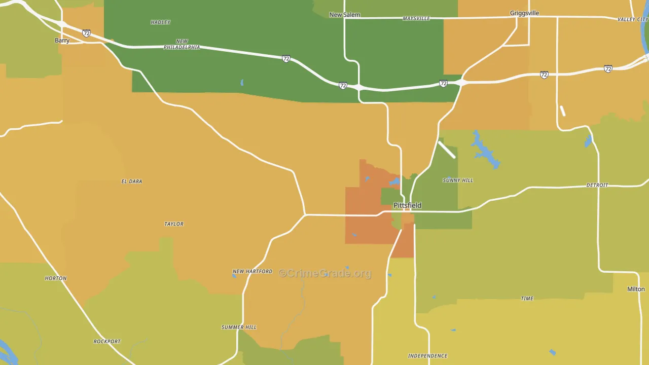 Pike County, IL Map of Drug-Related Crime Rates