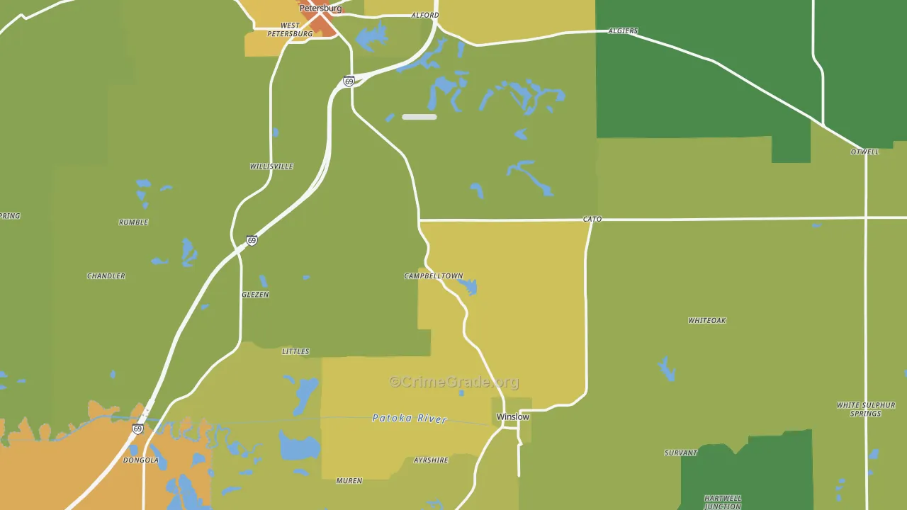 Pike County, IN Map of Drug-Related Crime Rates