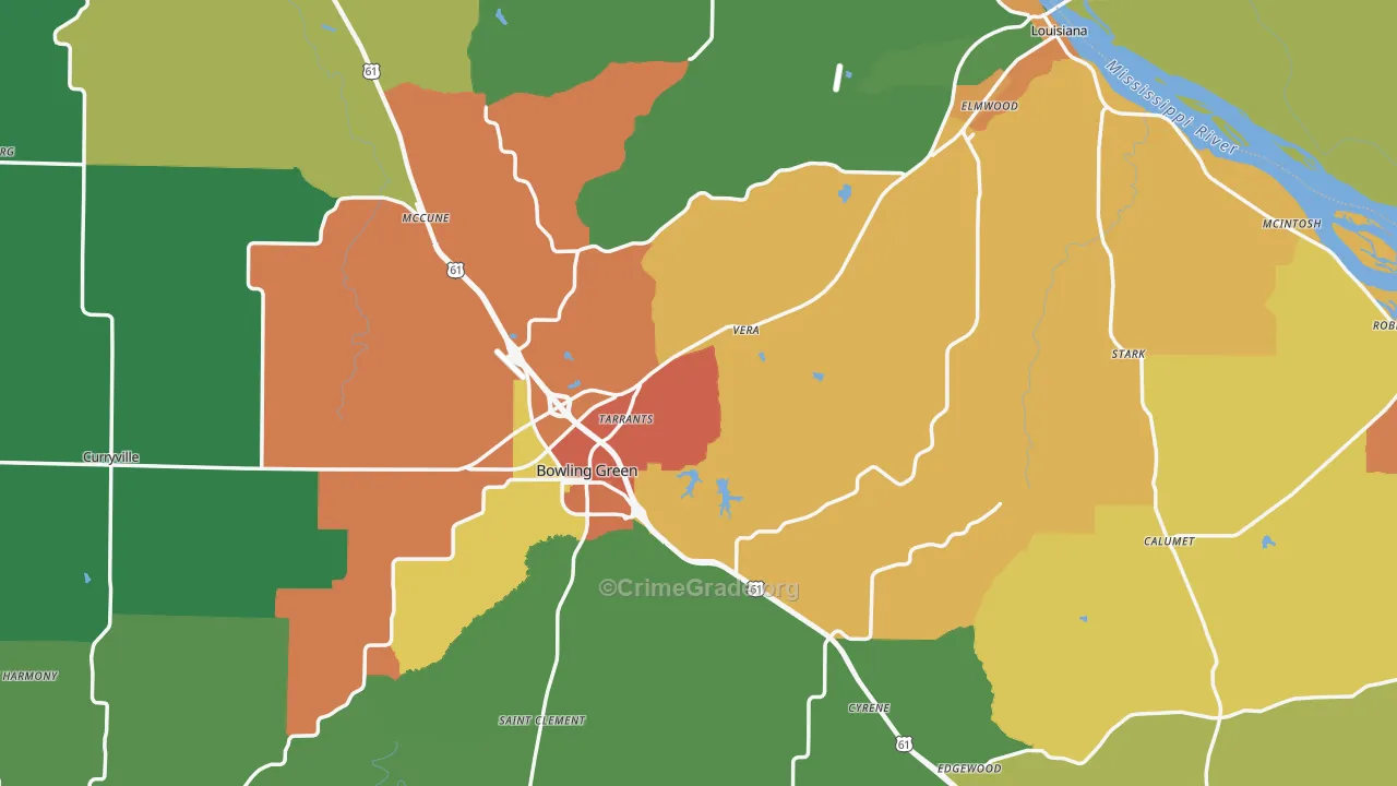 Pike County, MO Map of Drug-Related Crime Rates