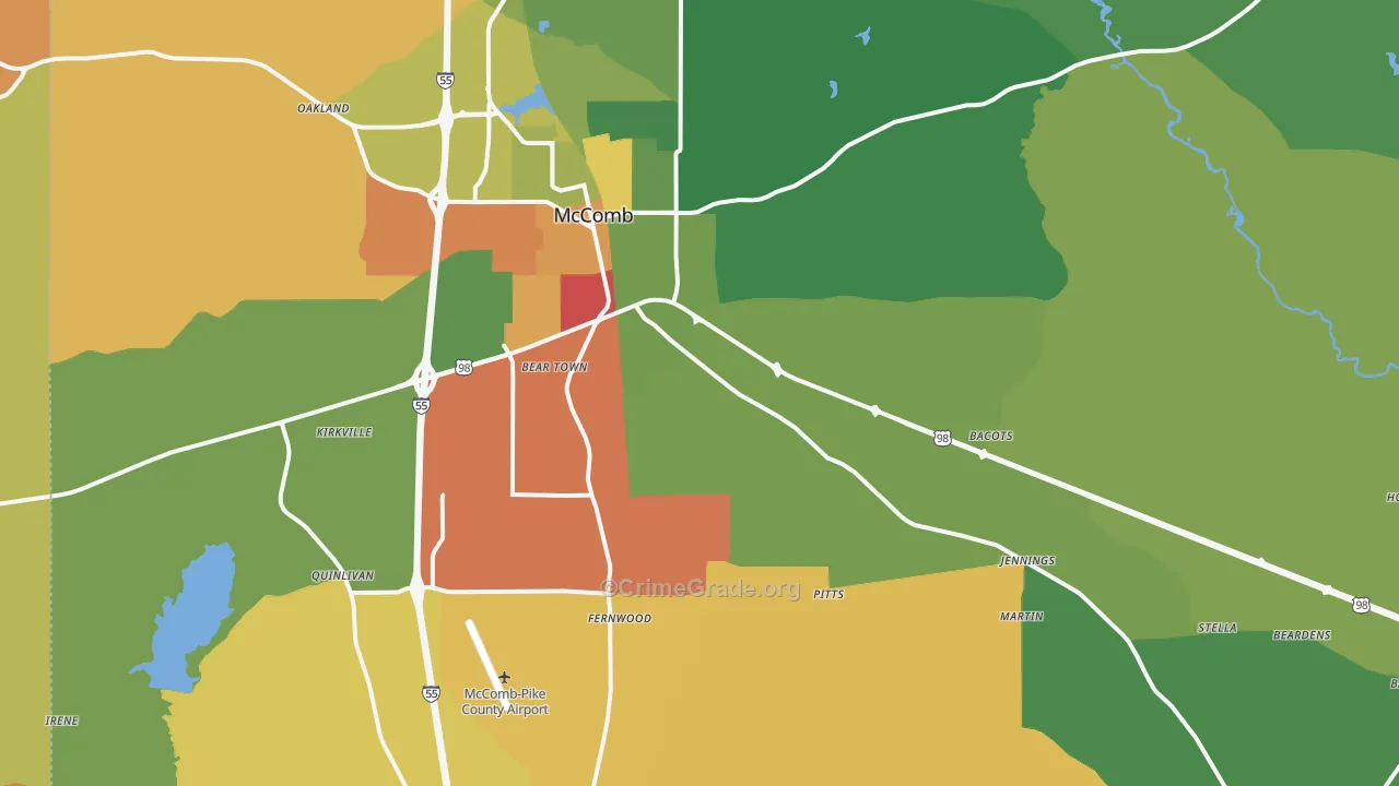 Pike County, MS Map of Drug-Related Crime Rates