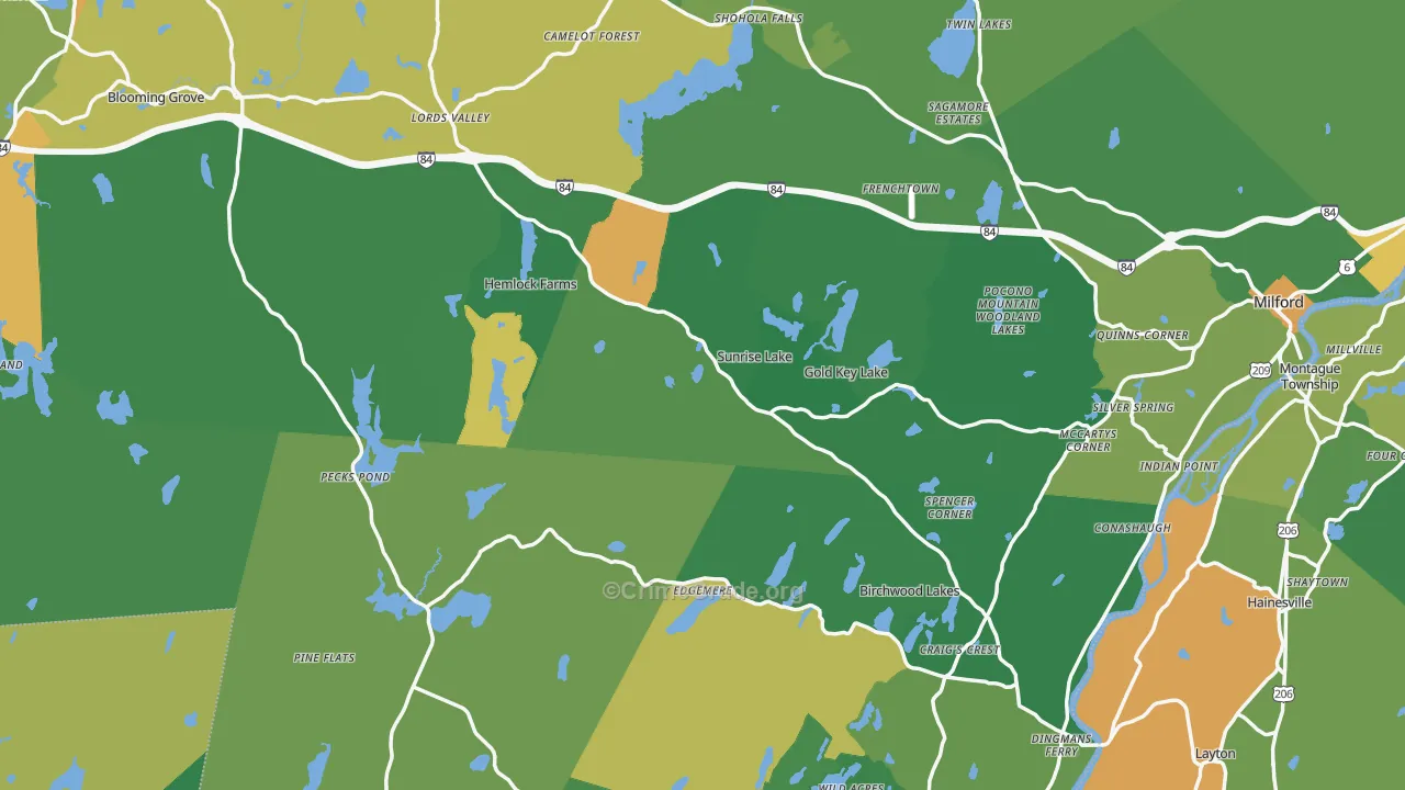 Pike County, PA Map of Drug-Related Crime Rates