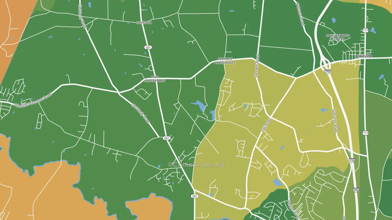 Pike Crossroads, NC Map of Drug-Related Crime Rates