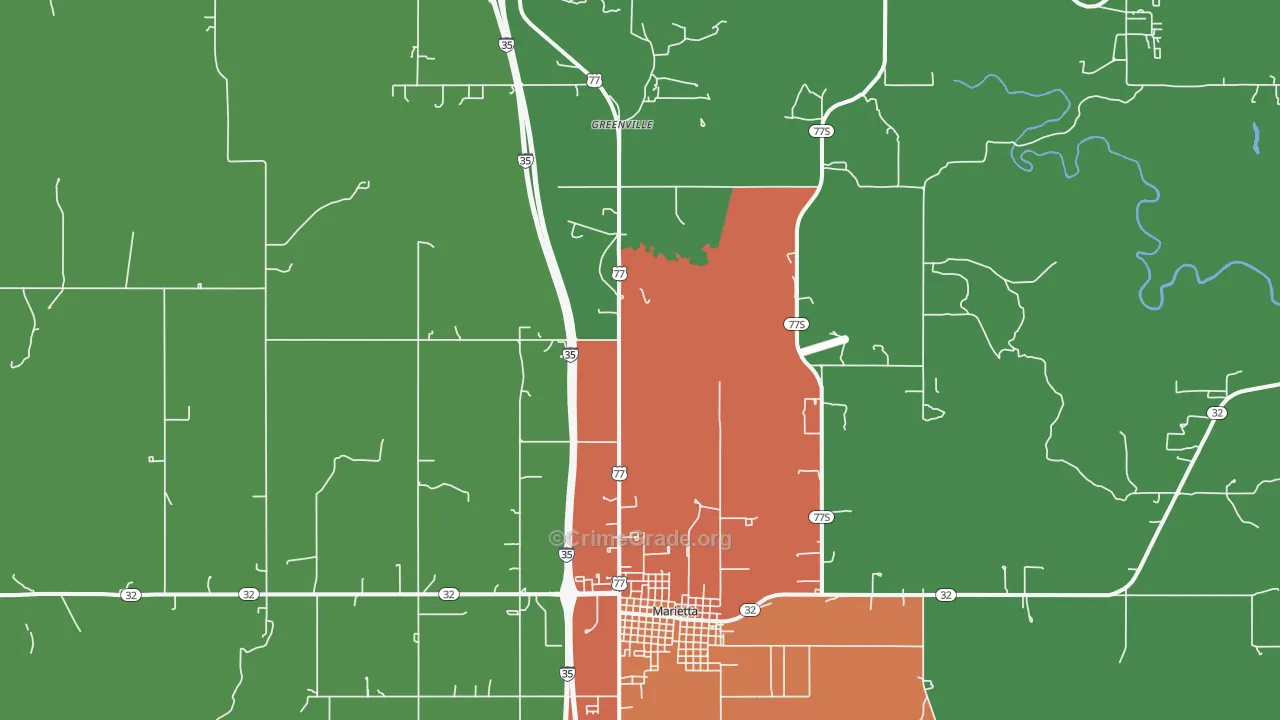 Pike, OK Map of Drug-Related Crime Rates