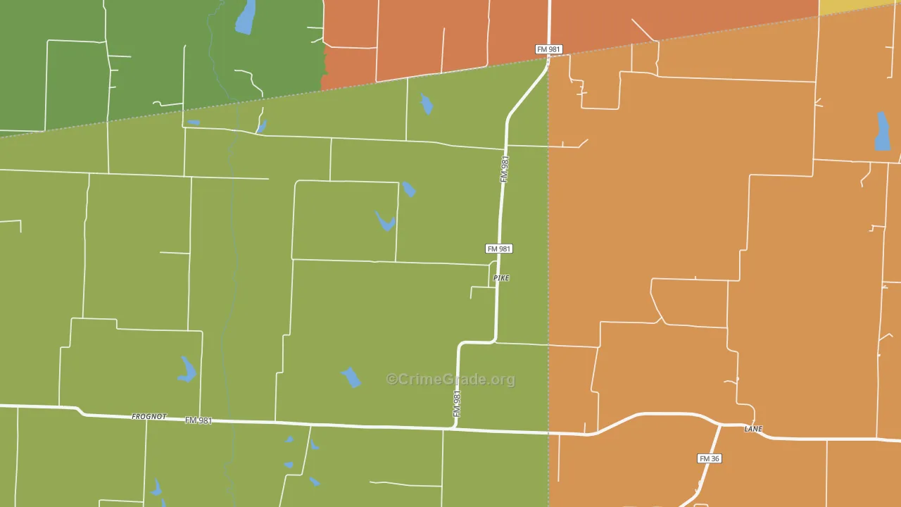 Pike, TX Map of Drug-Related Crime Rates