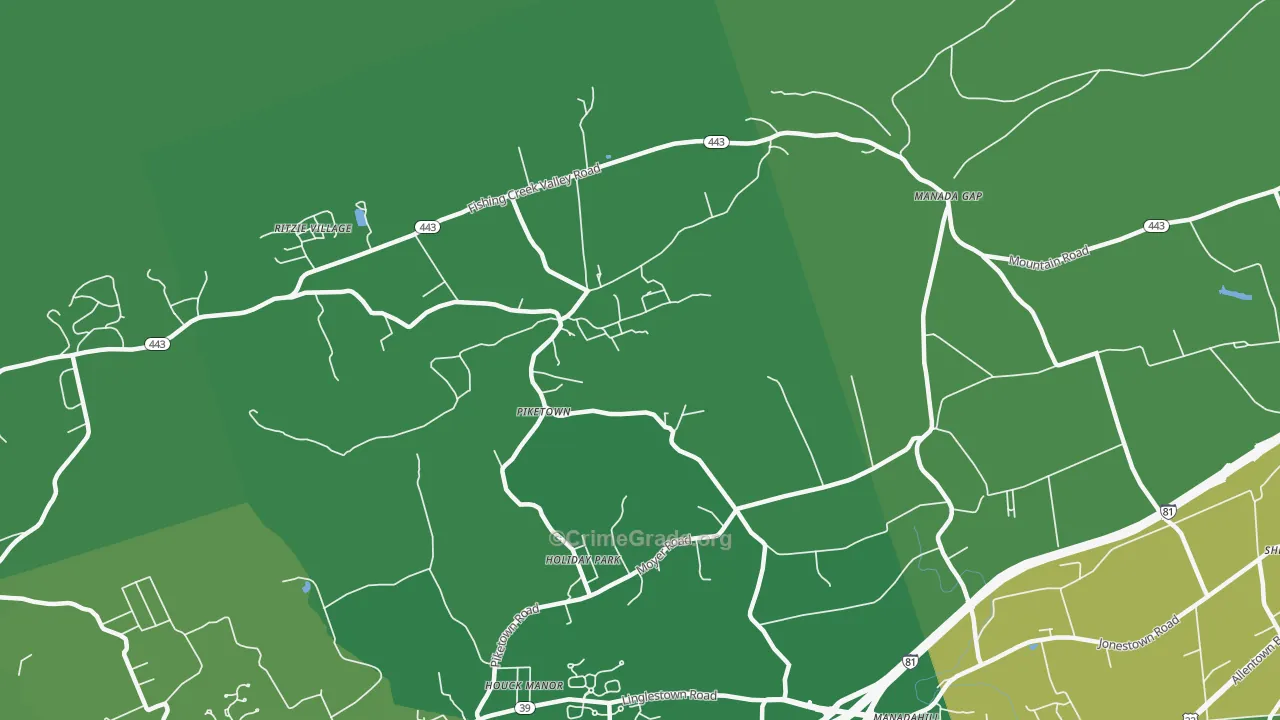Piketown, PA Map of Drug-Related Crime Rates