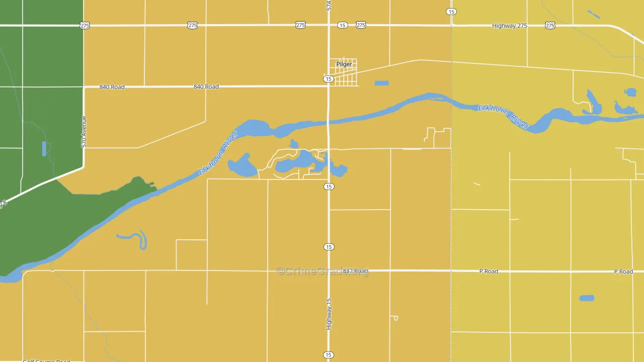 Pilger, NE Map of Drug-Related Crime Rates