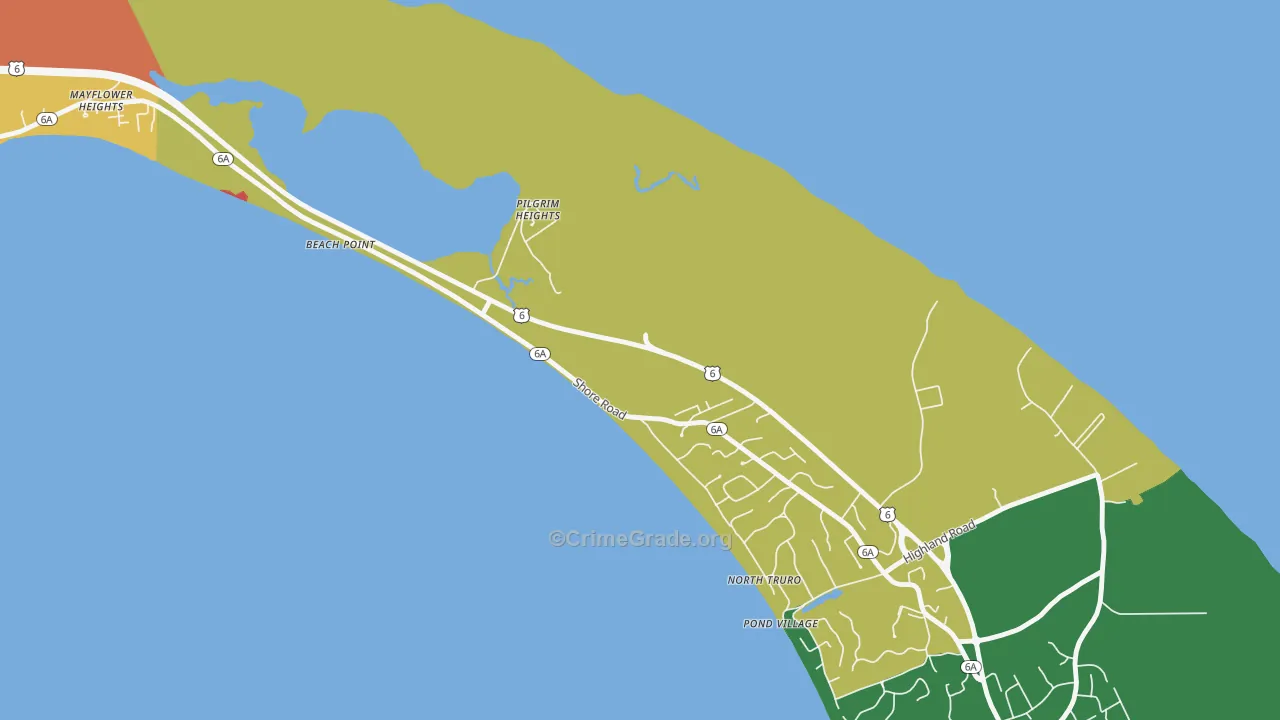Pilgrim Heights, MA Map of Drug-Related Crime Rates