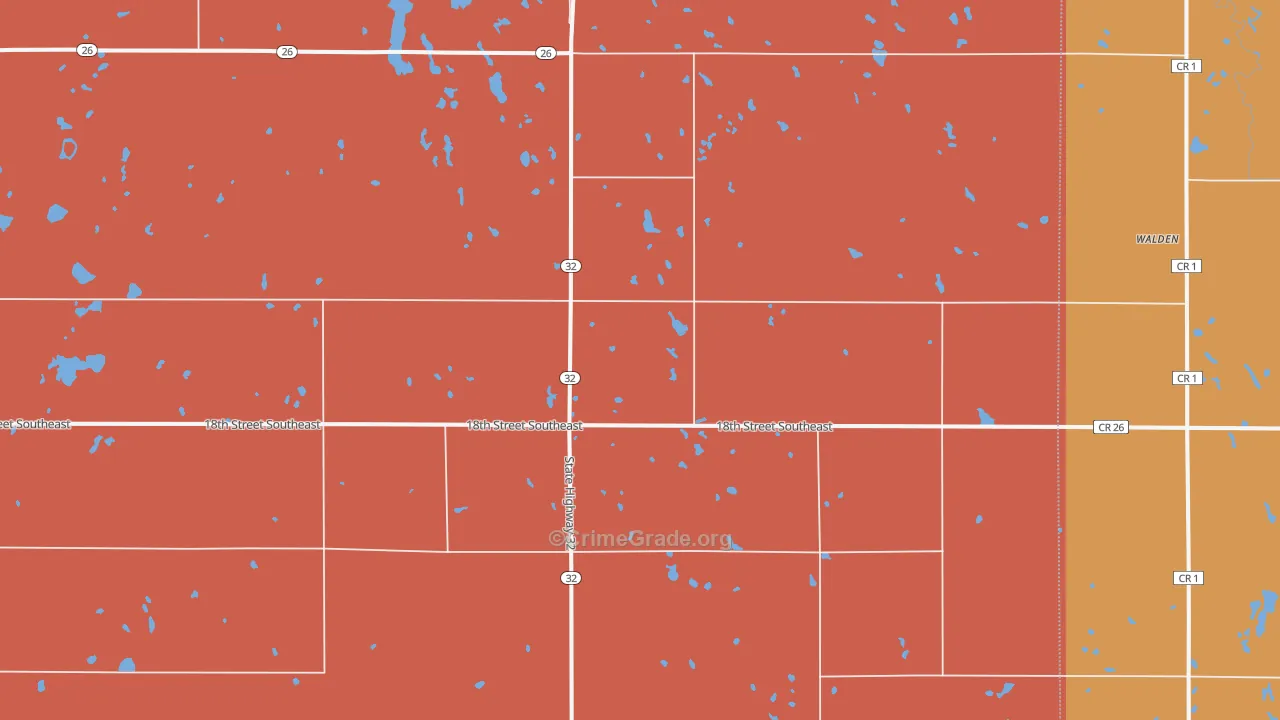 Pillsbury, ND Map of Drug-Related Crime Rates