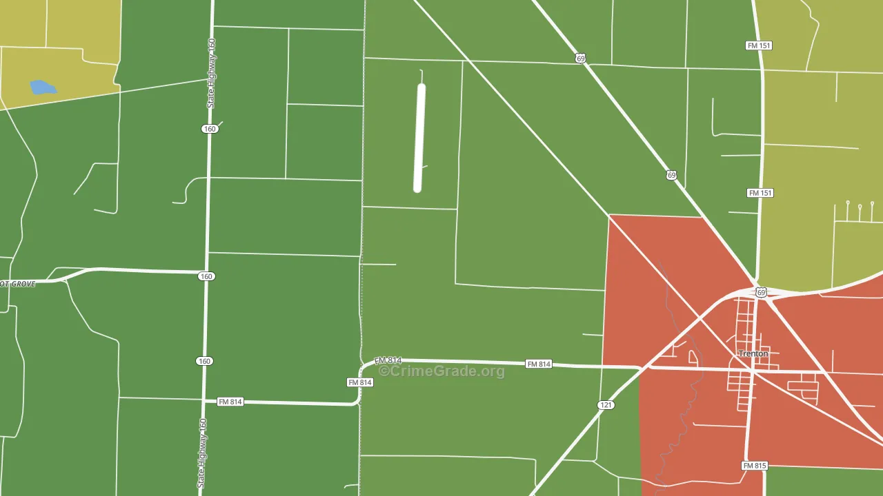 Pilot Grove, TX Map of Drug-Related Crime Rates