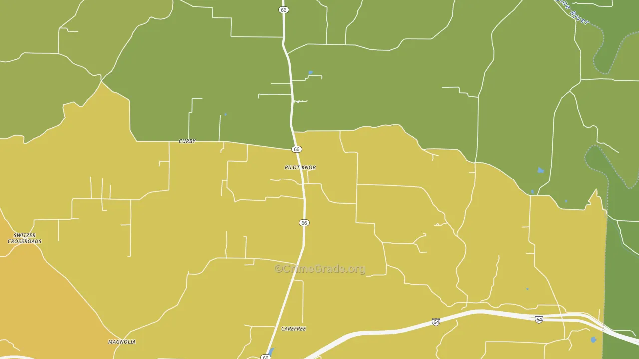 Pilot Knob, IN Map of Drug-Related Crime Rates