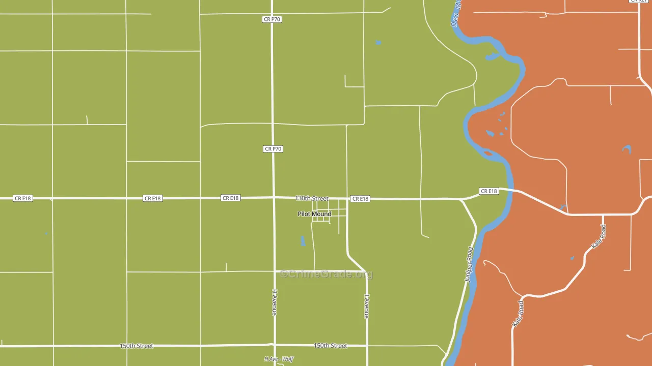 Pilot Mound, IA Map of Drug-Related Crime Rates