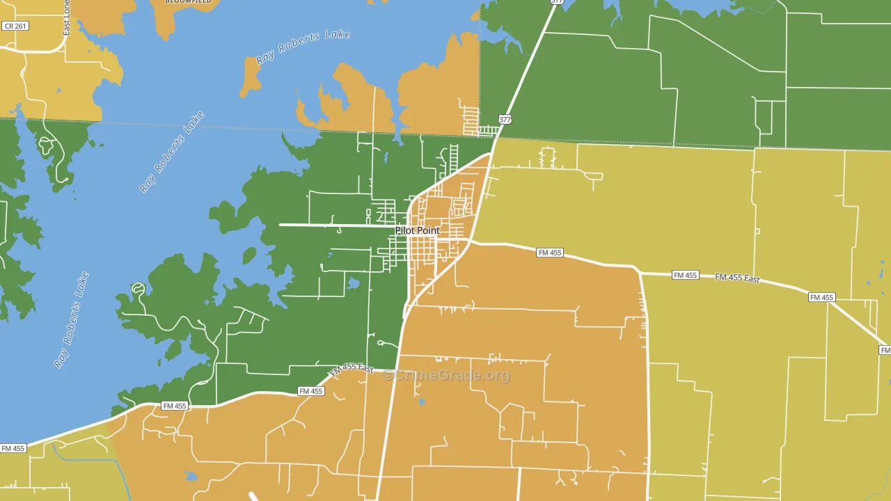 Pilot Point, TX Map of Drug-Related Crime Rates