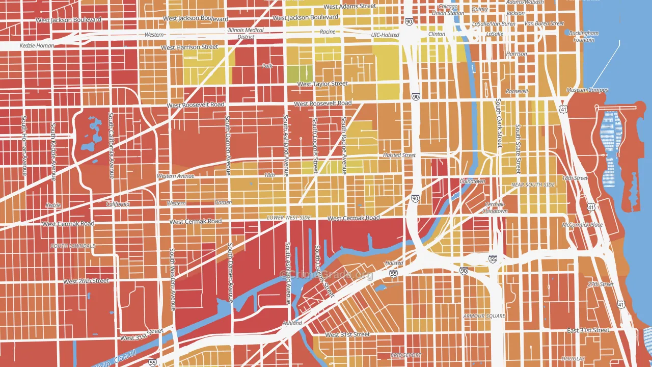 Pilsen, Chicago, IL Map of Drug-Related Crime Rates