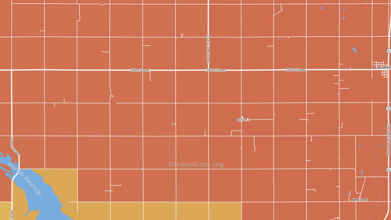 Pilsen, KS Map of Drug-Related Crime Rates
