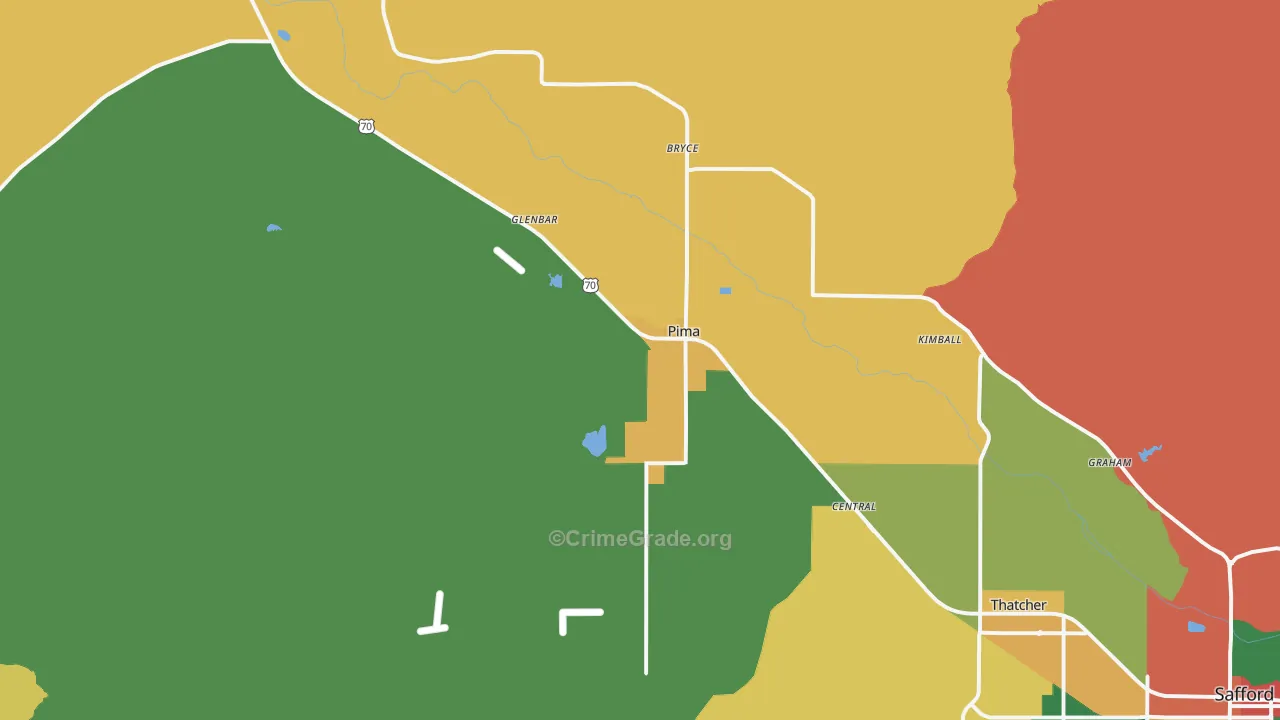 Pima, AZ Map of Drug-Related Crime Rates