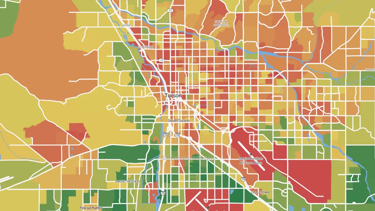 Pima County, AZ Map of Drug-Related Crime Rates