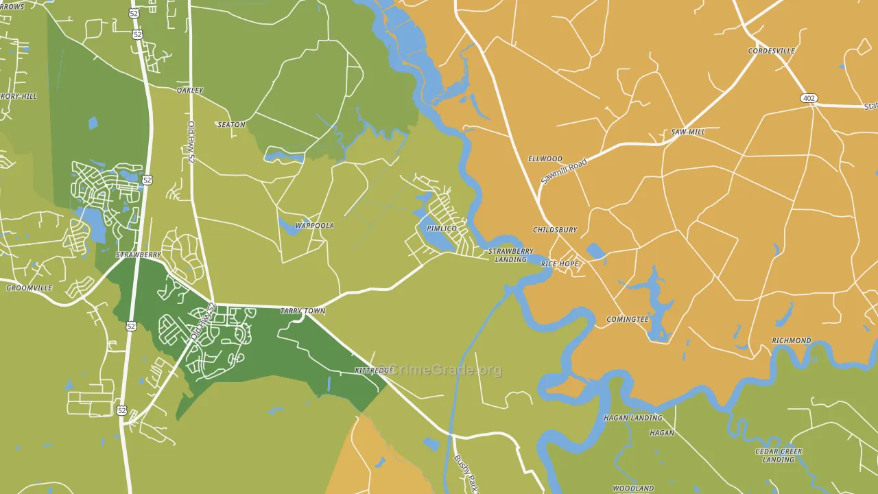 Pimlico, SC Map of Drug-Related Crime Rates