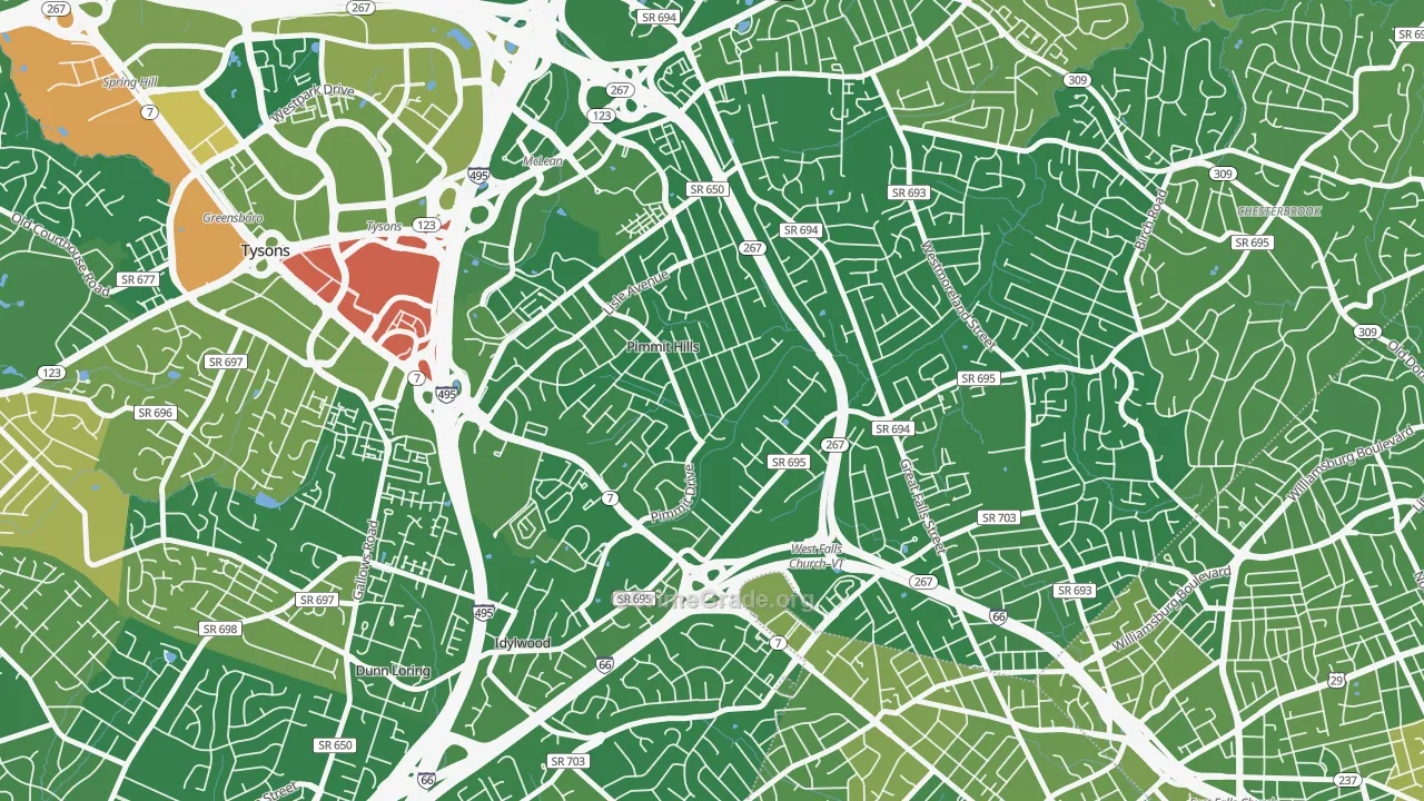 Pimmit Hills, Falls Church, VA Map of Drug-Related Crime Rates
