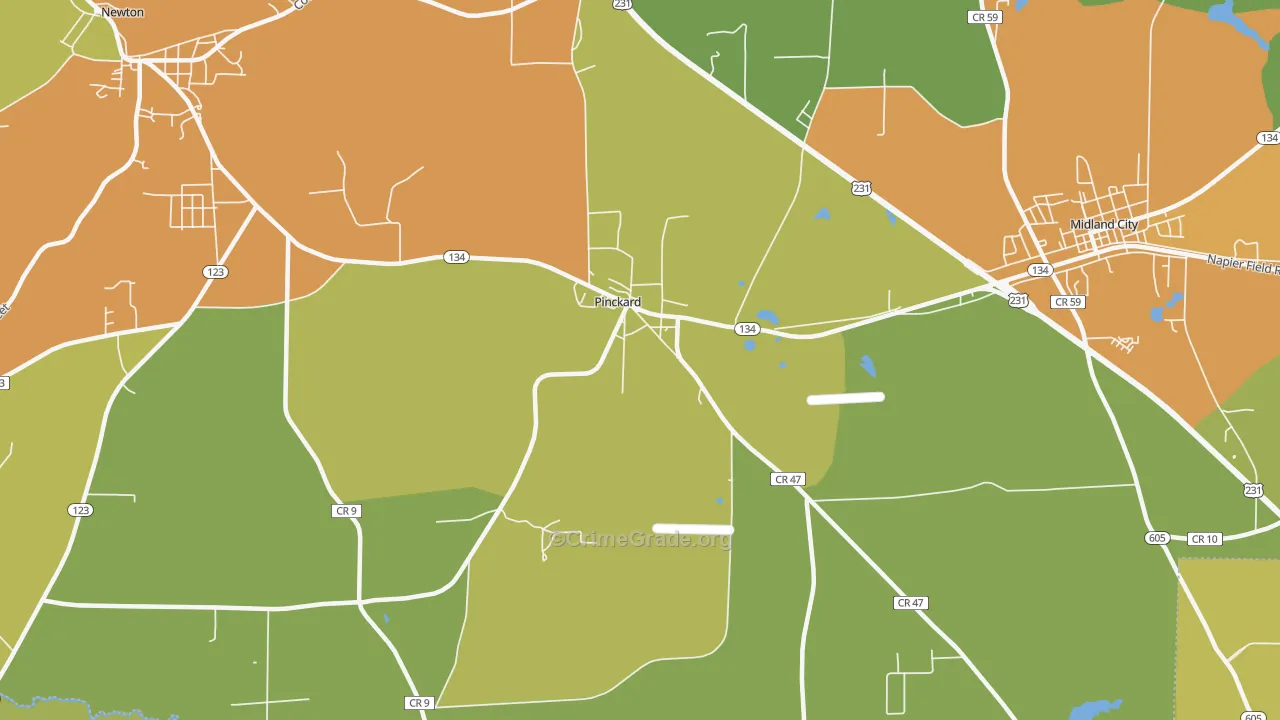 Pinckard, AL Map of Drug-Related Crime Rates