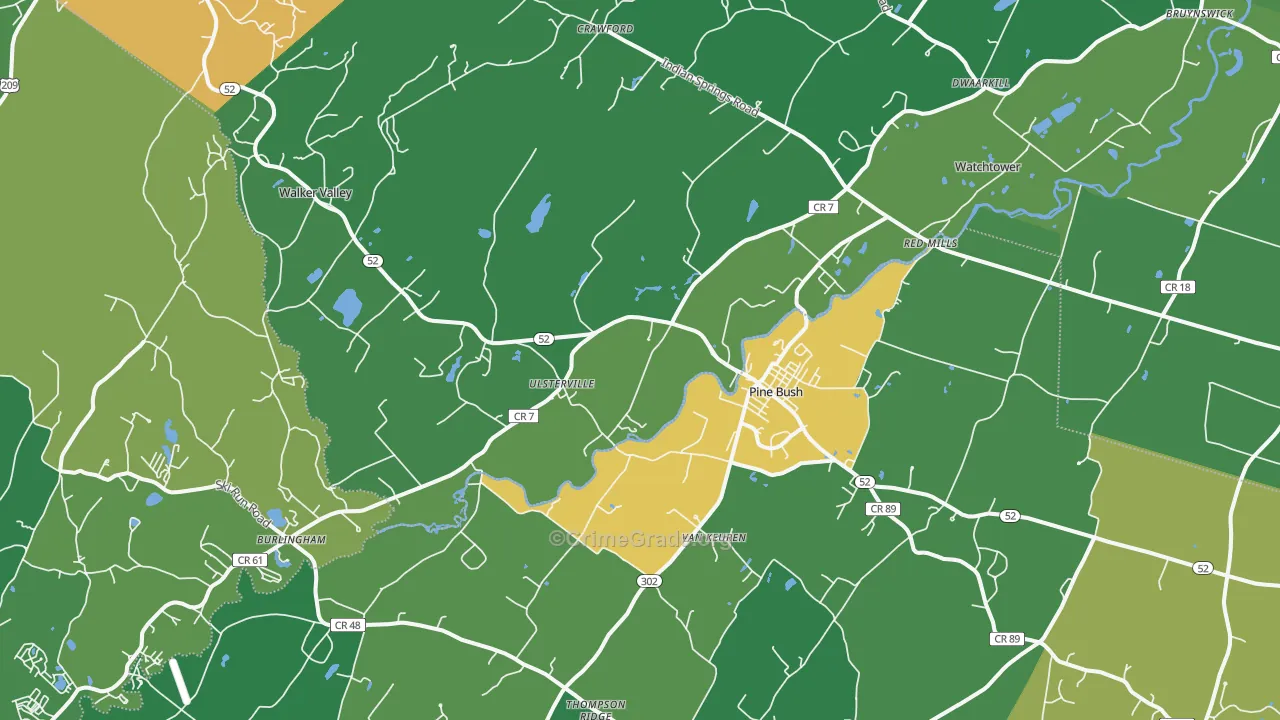 Pine Bush, NY Map of Drug-Related Crime Rates
