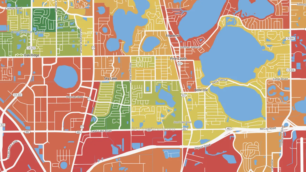 Pine Castle, FL Map of Drug-Related Crime Rates