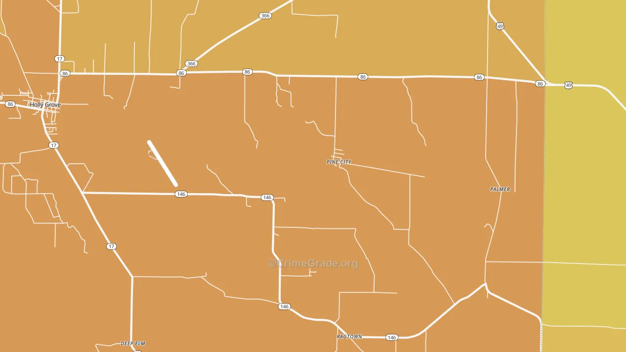 Pine City, AR Map of Drug-Related Crime Rates