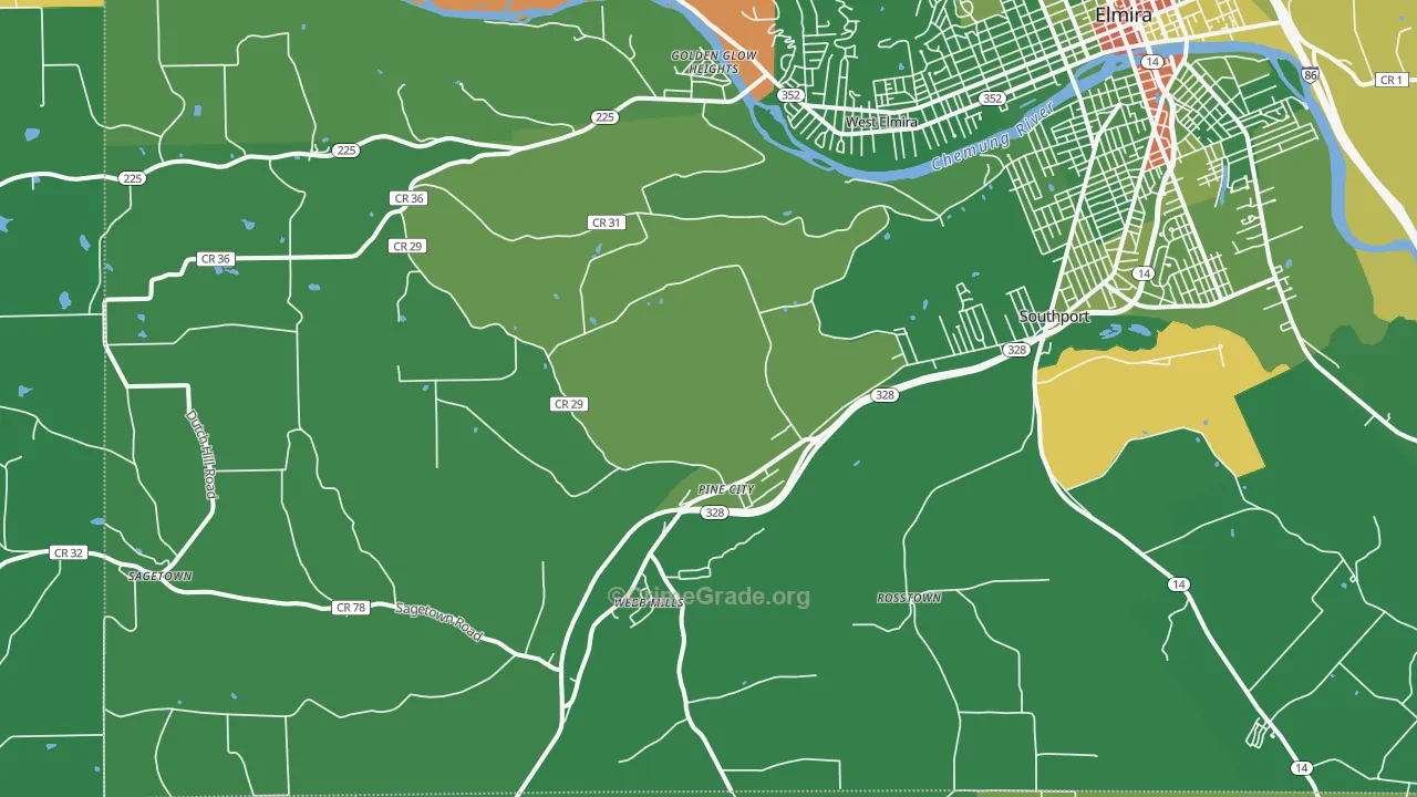 Pine City, NY Map of Drug-Related Crime Rates
