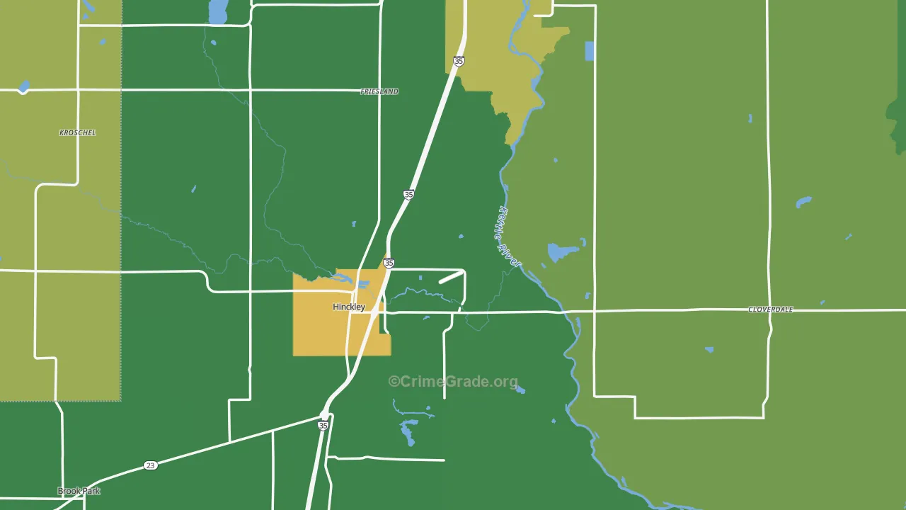 Pine County, MN Map of Drug-Related Crime Rates