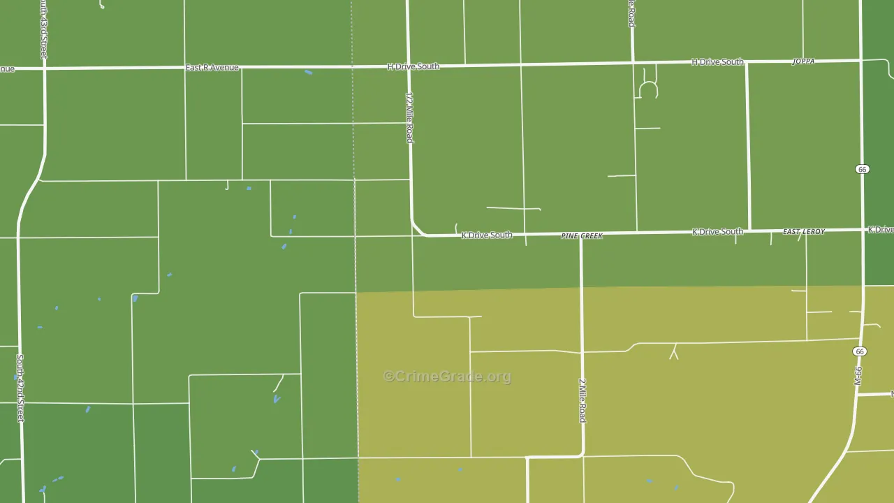 Pine Creek, MI Map of Drug-Related Crime Rates