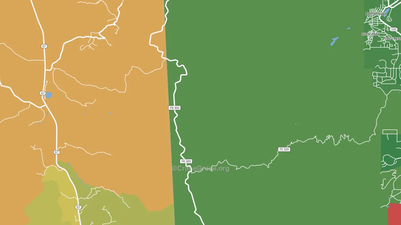Pine Crest, CO Map of Drug-Related Crime Rates