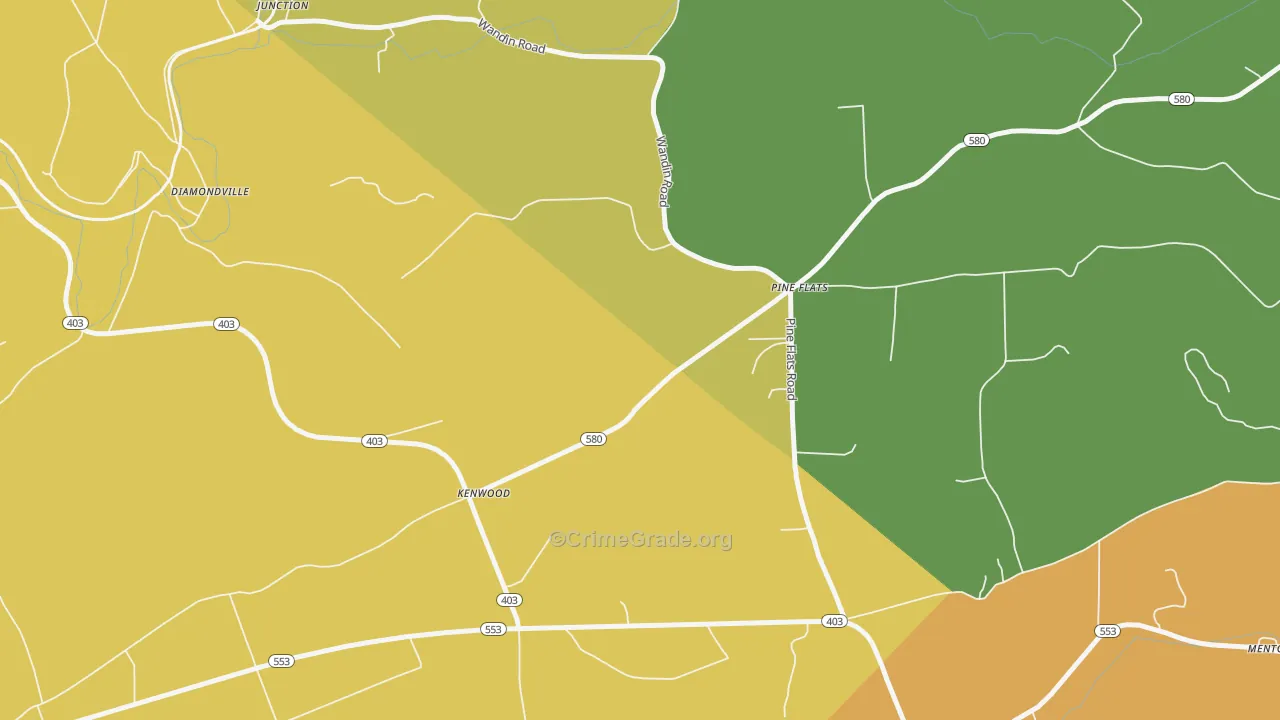 Pine Flats, PA Map of Drug-Related Crime Rates
