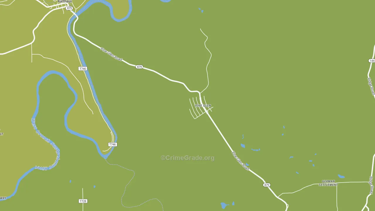 Pine Glen, PA Map of Drug-Related Crime Rates