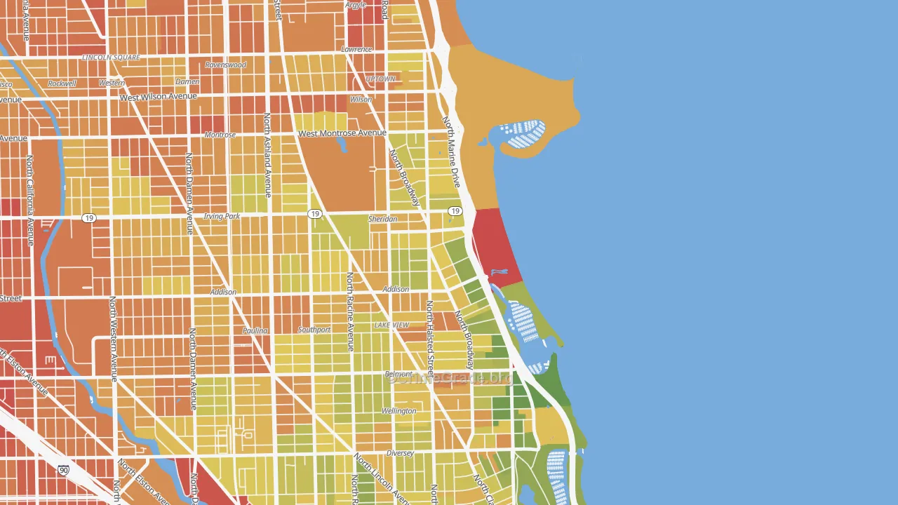 Pine Grove, Chicago, IL Map of Drug-Related Crime Rates