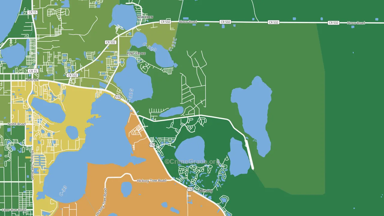 Pine Grove, FL Map of Drug-Related Crime Rates