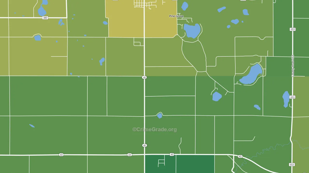 Pine Grove, MI Map of Drug-Related Crime Rates