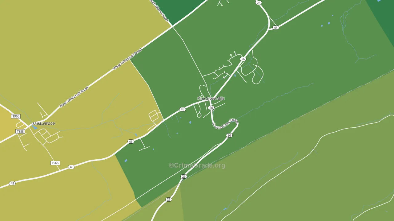 Pine Grove Mills, PA Map of Drug-Related Crime Rates