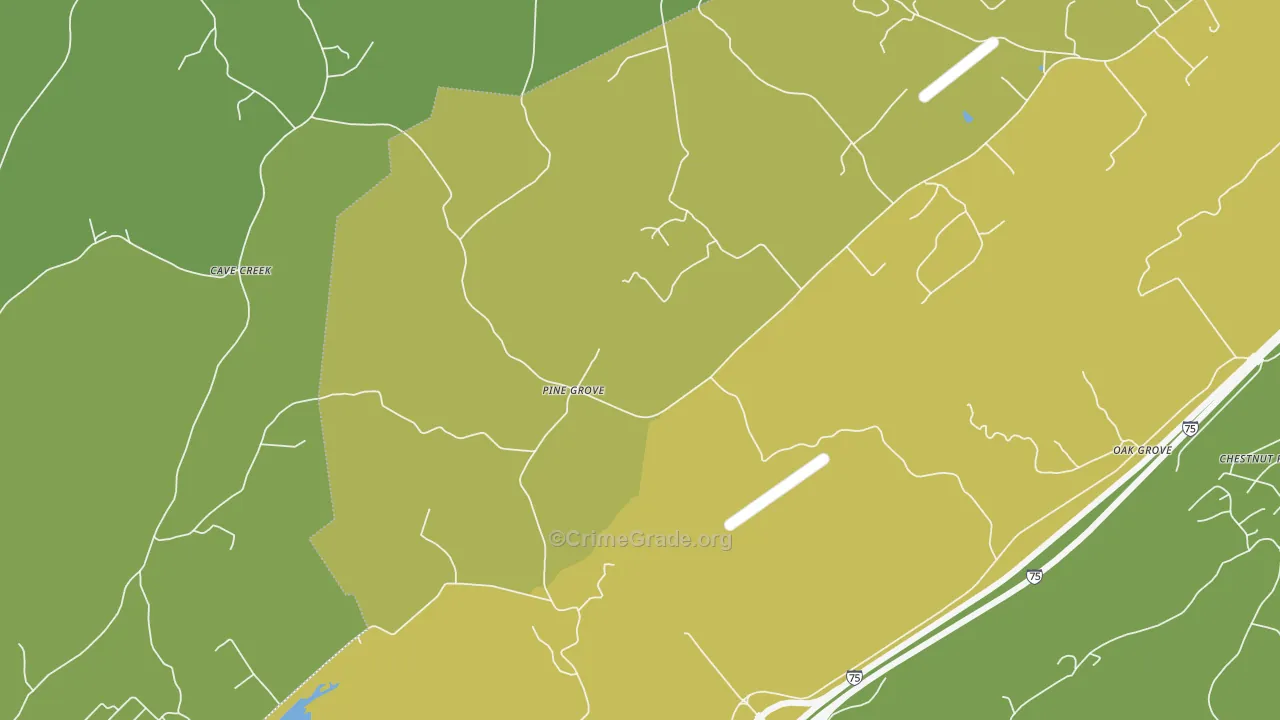 Pine Grove, TN Map of Drug-Related Crime Rates