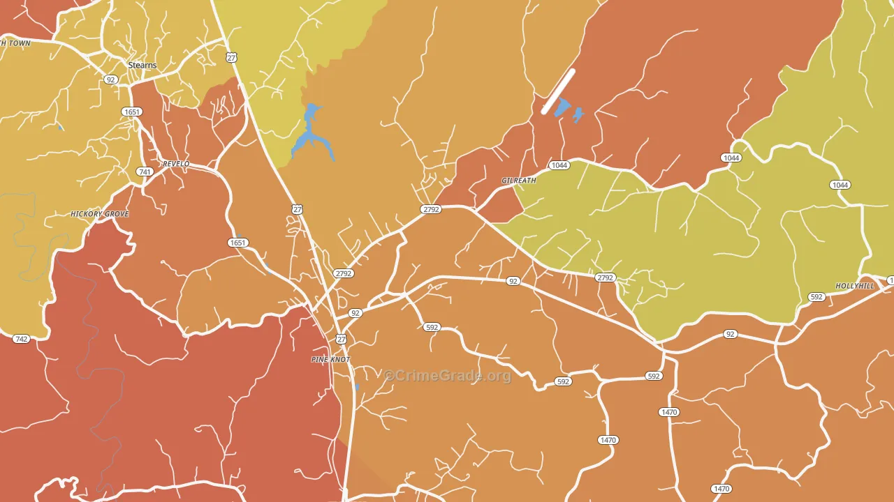 Pine Knot, KY Map of Drug-Related Crime Rates