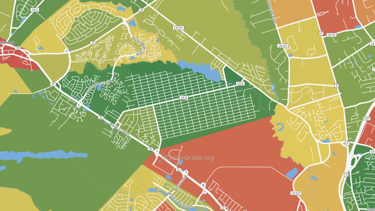 Pine Lake Park, NJ Map of Drug-Related Crime Rates