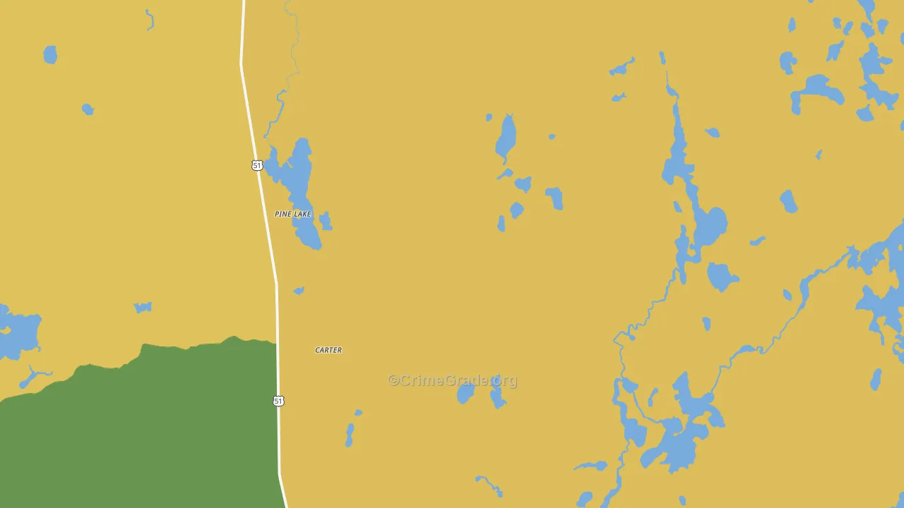 Pine Lake, WI Map of Drug-Related Crime Rates